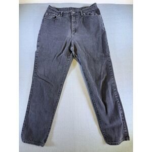 VTG Lee Jeans Womens 16 Charcoal Wash Gray High Rise Mom Relaxed Made in USA